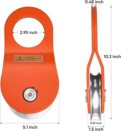 Miniatura 3 de TICONN 10 Ton Winch Snatch Block Towing Pulley Blocks 22,000 LBS Capacity, Heavy Duty Offroad Recovery Accessory for Truck, Tractor, ATV & UTV