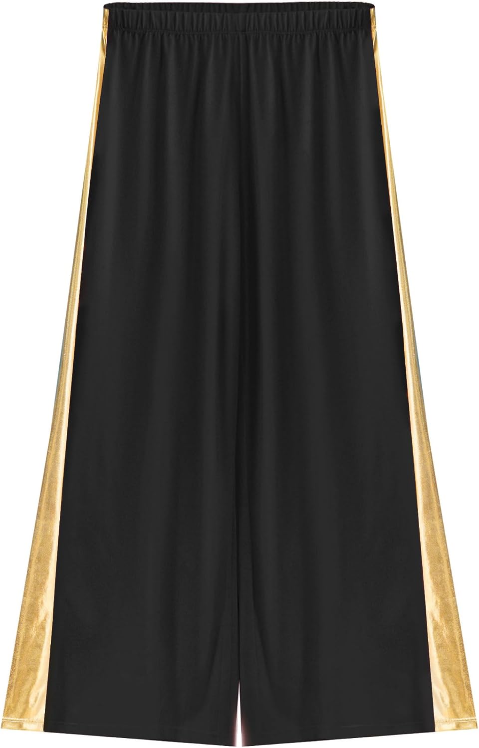 Kids Girls Metallic Praise Dance Pants Palazzo Liturgical Worship Wide Leg Pants Church Choir Trousers