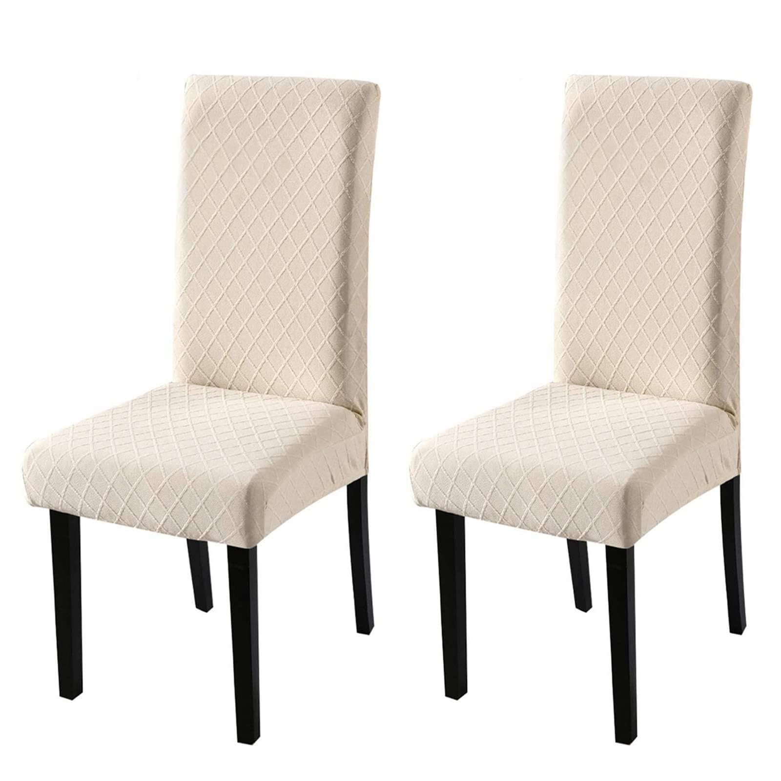 NMVAWIPT Chair Covers For Dining Room, Geometric Jacquard Slipcover, Soft Stretch Washable Removable Parsons Protector(21#,2pcs)