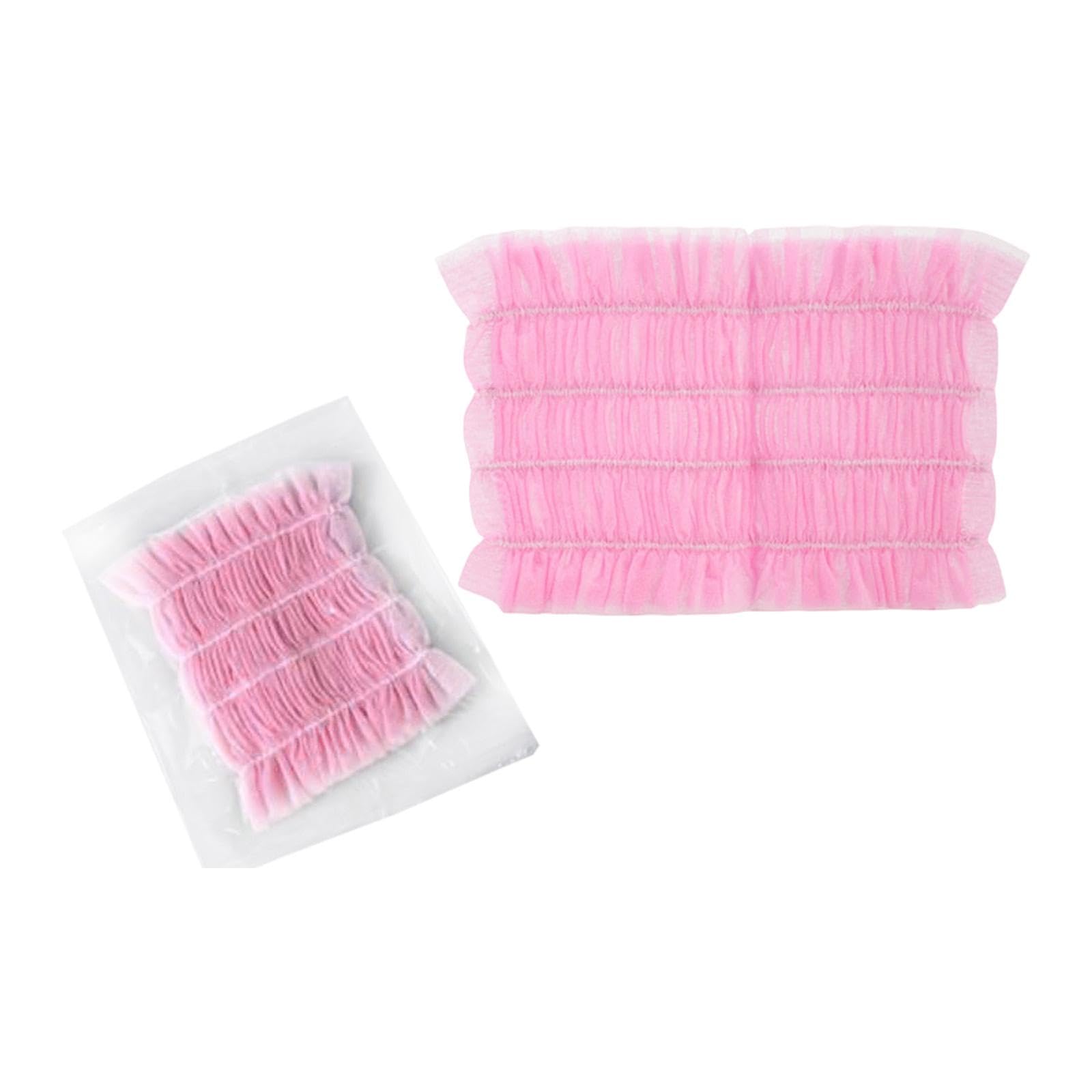 100Pcs SPA Facial Headbands Portable Makeup Head Wraps for Beauty Makeup SPA Pink-Clothing & Accessories-Men-Accessories-Fashion Headbands