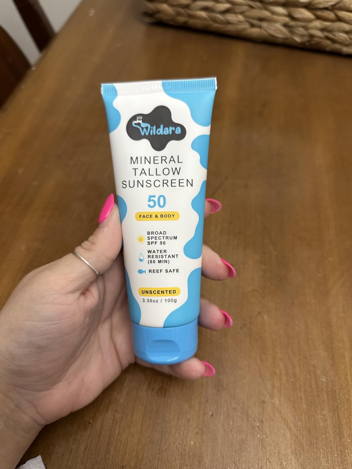 Wildara Beef Tallow Sunscreen SPF 50 – Mineral Sunscreen for Face & Body, Unscented, Reef Safe Sunscreen Lotion, Water Resistant, Zinc Oxide, Made in USA
