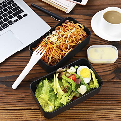 Lunch Bento Box With Upgraded Adjustable Strap, Stackable Reusable Leakproof Food Container, Bpa Free, Fashion 2 Tiers Japanese Style, Suitable For Office Camp Picnics, 1200Ml, Bamboo Black #TOP5