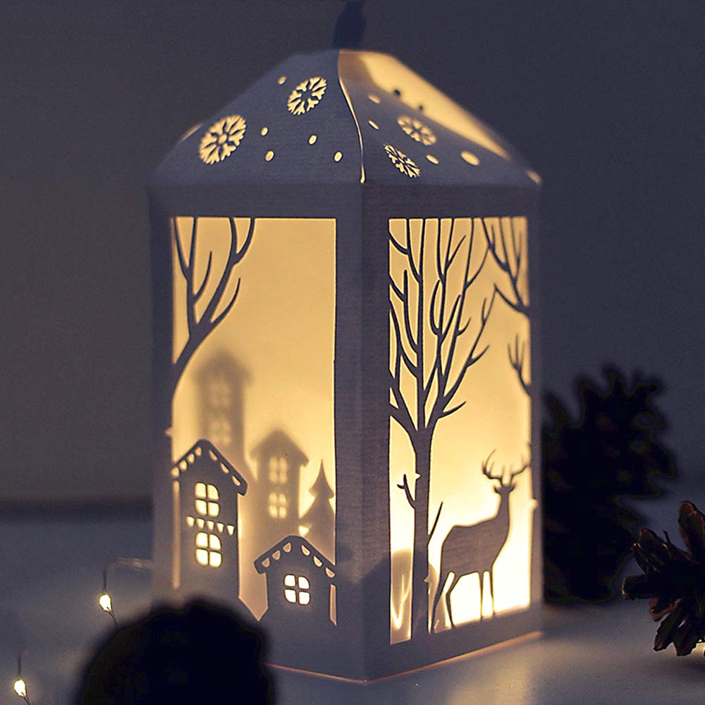 Kerststanssjabloon lantaarn, pons, windlicht, kerstkaarsen, decoratie