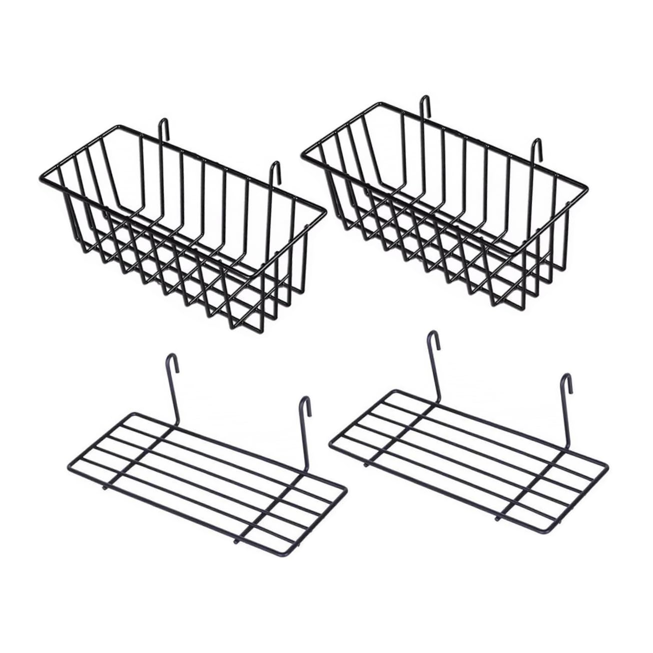 VOSAREA étagères de rangement suspendues lot de 2 paniers métalliques muraux en fer