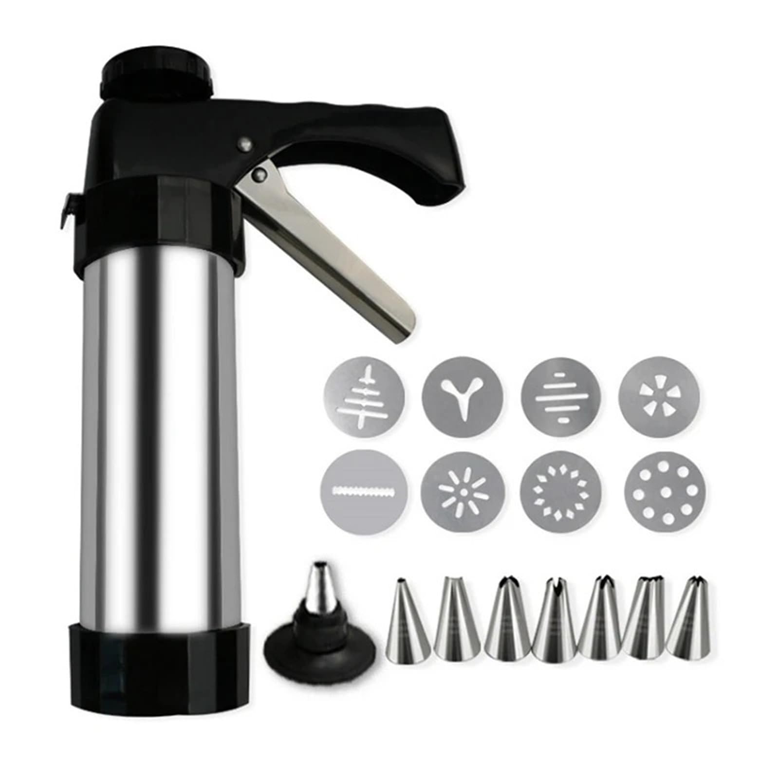 Kit de Presse à Biscuits en Acier Inoxydable, Ensemble Pistolet, Outil Cuisson DIY, Gadgets Cuisine(8 Discs)