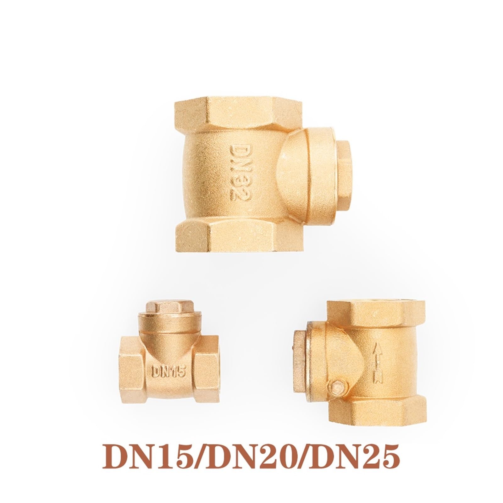 2 szt./5 1/2" 3/4" 1" BSP gwint żeński mosiężny zawór zwrotny klapowy jednokierunkowy poziomy do wody(2Pcs,3/4")