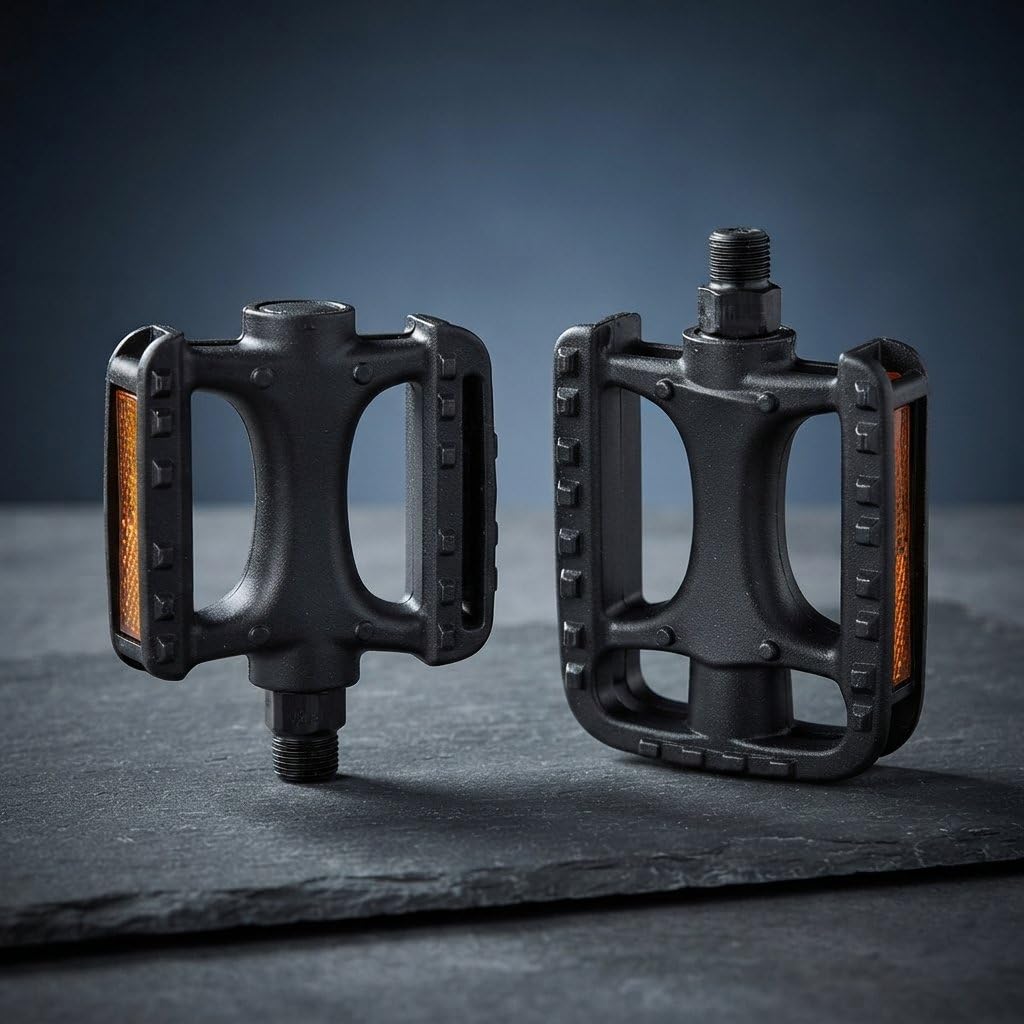 On Bike Robuste Citybike-Pedale Aus Nylon Mit Seitenreflektoren Für Erhöhte Sicherheit Und Sichtbarkeit, Kompatibel Mit Standard-Lenkern Sport & Freizeit