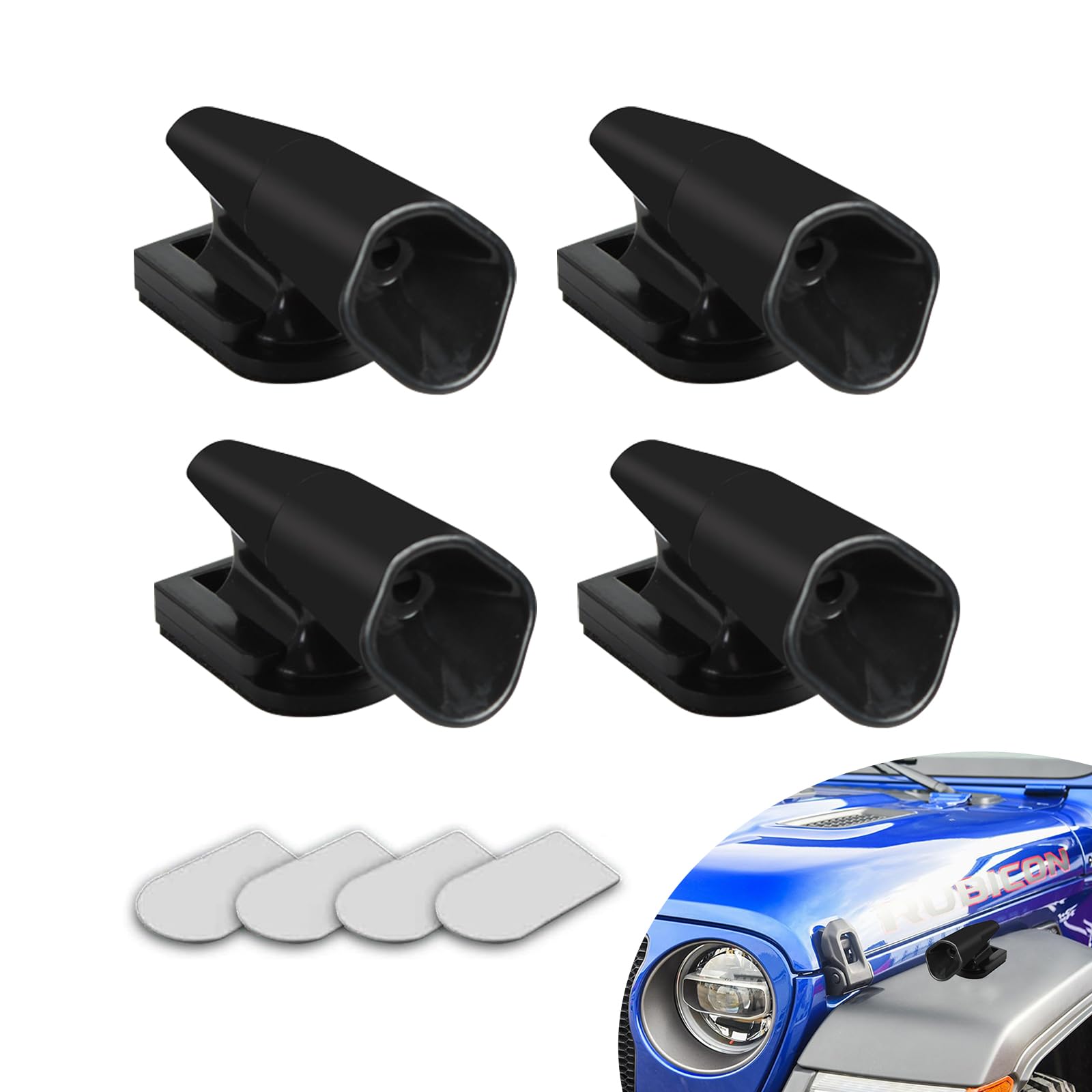 4 PCS Deer Warning Devices, 1.9" x 0.9" ABS Deer Whistles Repeller, Ultrasonic Animal Alarms, Car Accessories, Universal for Most Cars, Trucks and Vans (Black)
