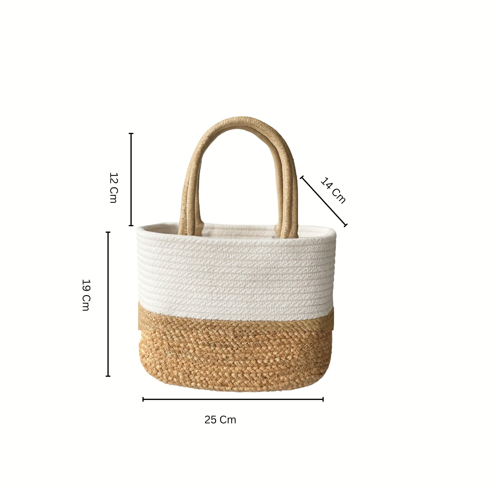 JASMEY HOMES Jute Lunch Bag - White -6