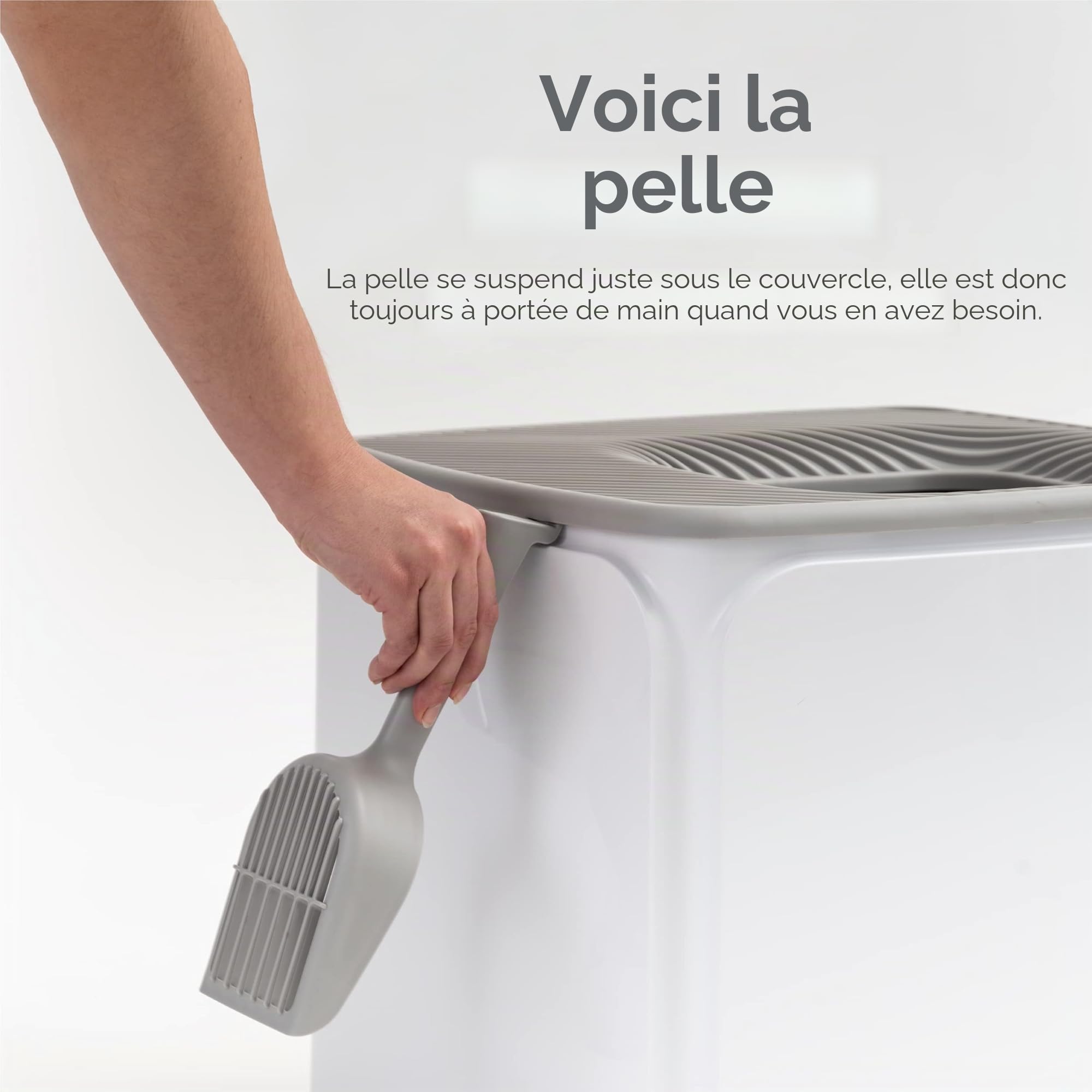 Iris Ohyama, Maison de Toilette Chat avec Pelle, Bac à Litière Fermé, Blanc, Bac a Litiere avec Couvercle, Amovible, Anti-Projection, Nettoyage Facile, pour Chat, Chaton, Lapin, sans BPA - PRCL-SQ
