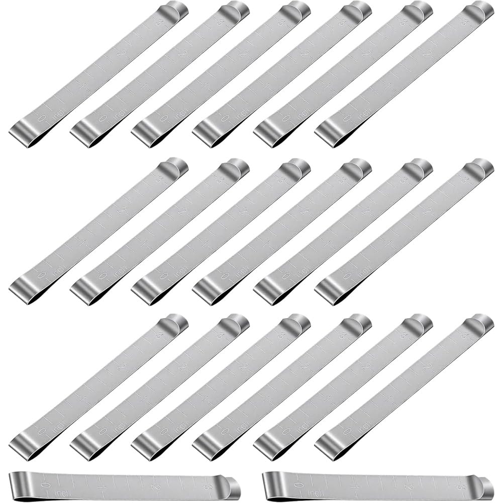 UDSKNV[KSL Hemming Clips 20PCS for Fabric Sewing Clips Quilting Clips for Binding with Inch Scale