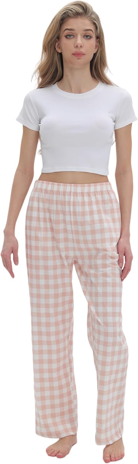 SAMGU Women's Pajama Pants, Soft Cotton Sleep Lounge Pants, Comfy Homewear pjs, Elatic Waist Pajama Bottom Pants for Women - Image 2