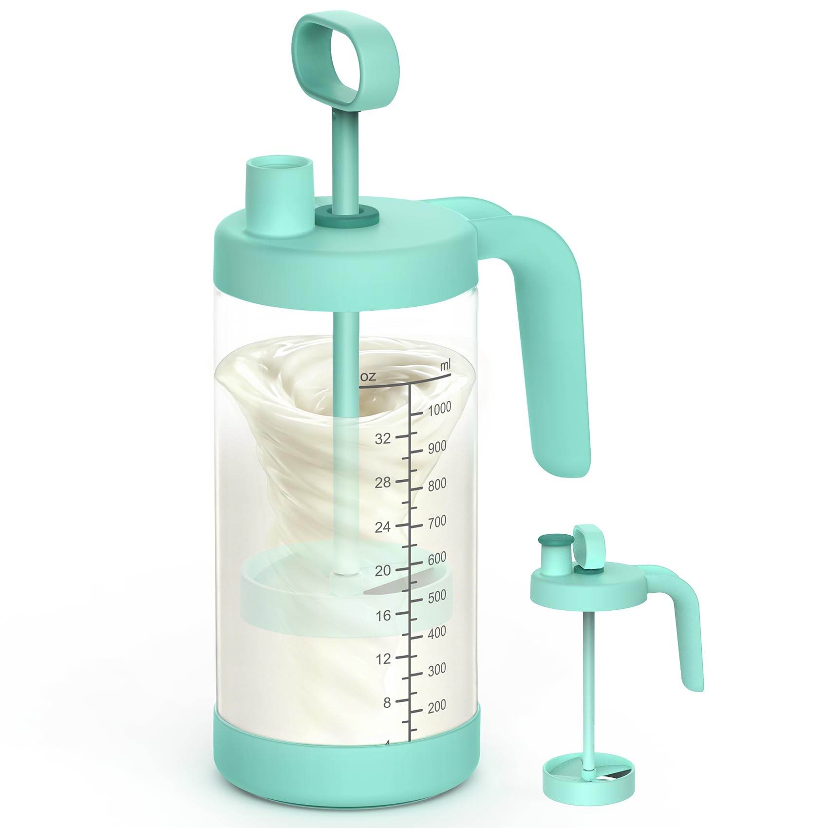 XAPROO 32oz Borosilicate Glass Breast Milk Mixing Pitcher in Teal