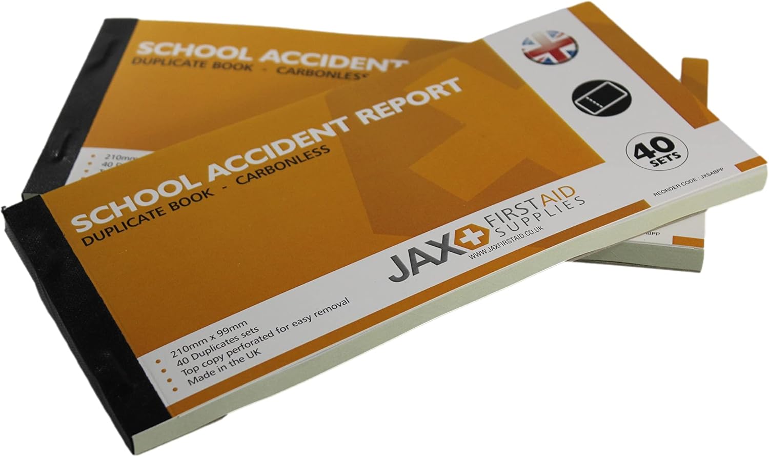 Jax First Aid Supplies Carbonless School Accident Duplicate Report Book