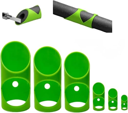 6PCS Pipe Insulation Cutting Guide, Foam Pipe Cutter, 6 Sizes,Green | 6 sizes fit 15.5–54mm foam pipe insulation, helping make cleaner, more consistent cuts for HVAC, plumbing & DIY projects.