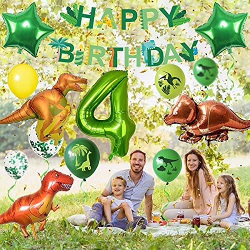 Dinosaurier Geburstagdeko Kit,Dino Luftballons Geburtstag 4 Jahr, Riesen Folienballon Zahl 4,Geburtstag 4 Jahr Junge… – Bild 7
