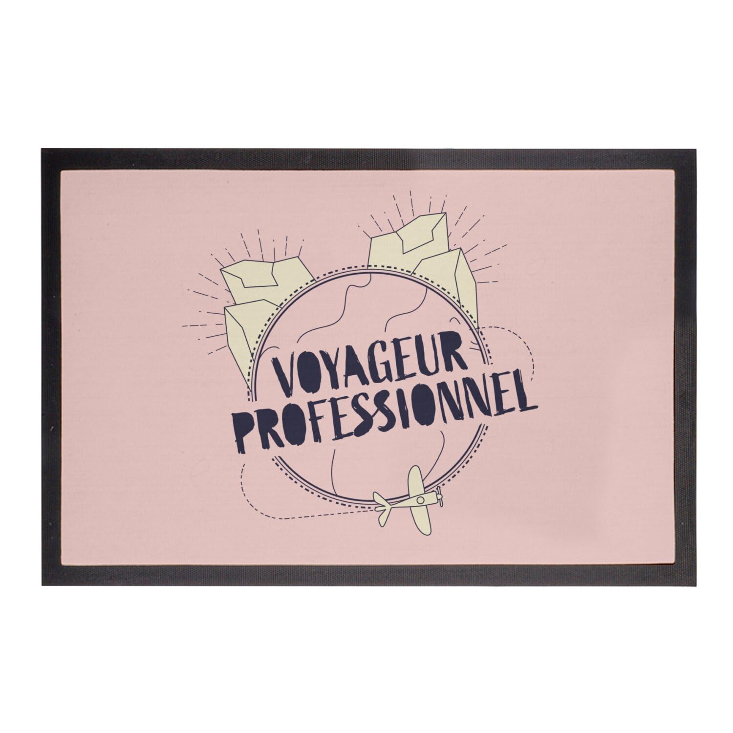 Paillasson Rose Backpacker le souvenir de vos voyages en un tapis