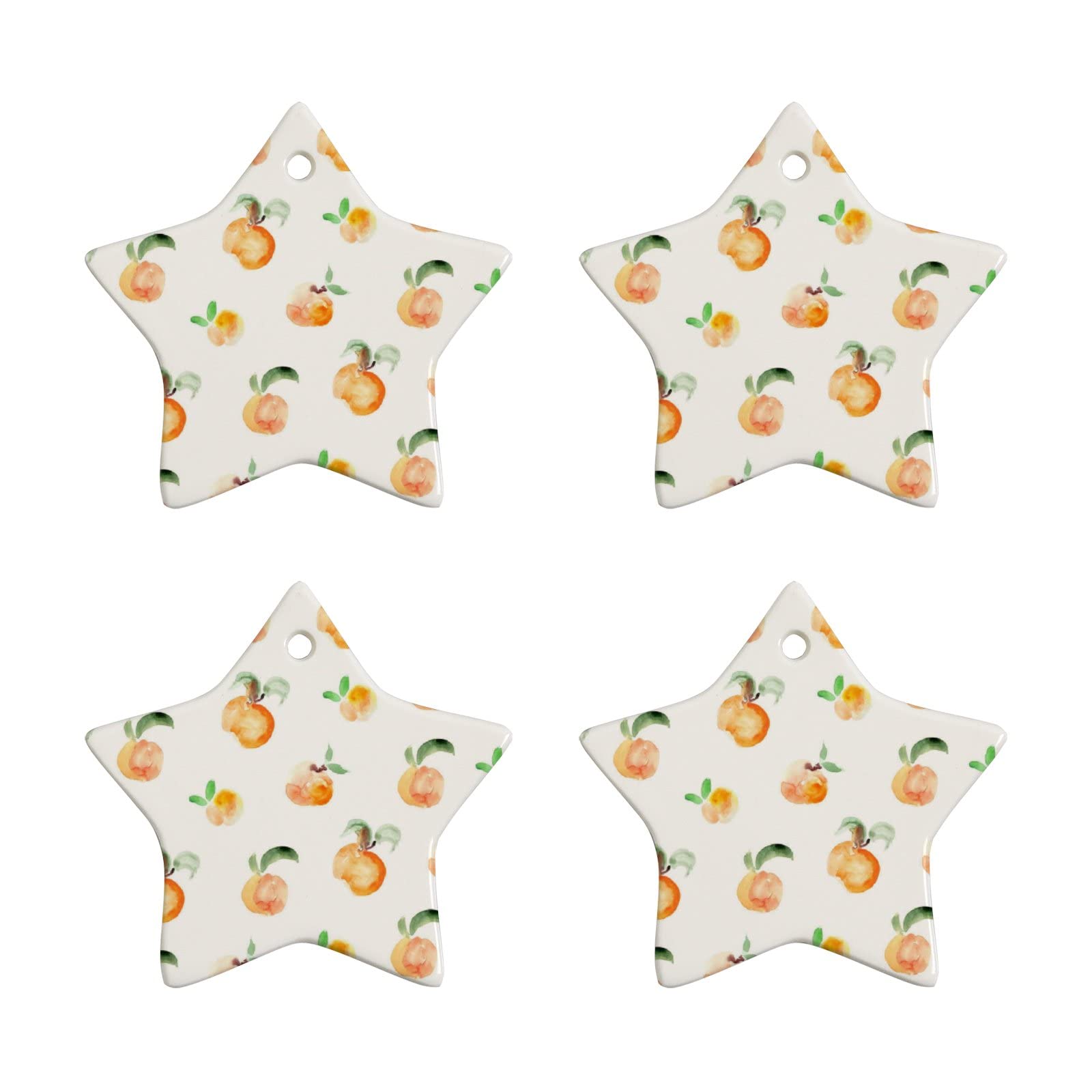 Amazon.com: Watercolor Peach Fruit Christmas Tree Ornaments 4 Pcs 