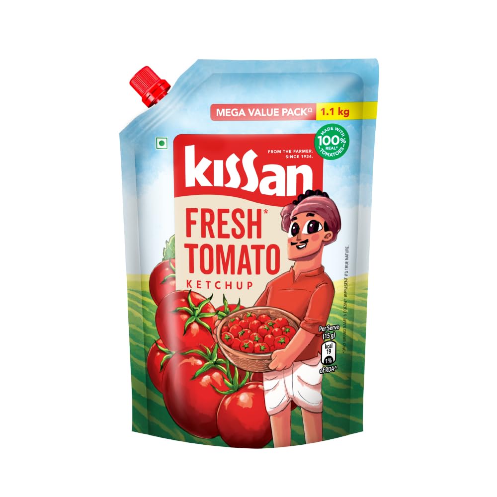 Kissan Fresh Tomato Ketchup Pouch, 1.1 Kg