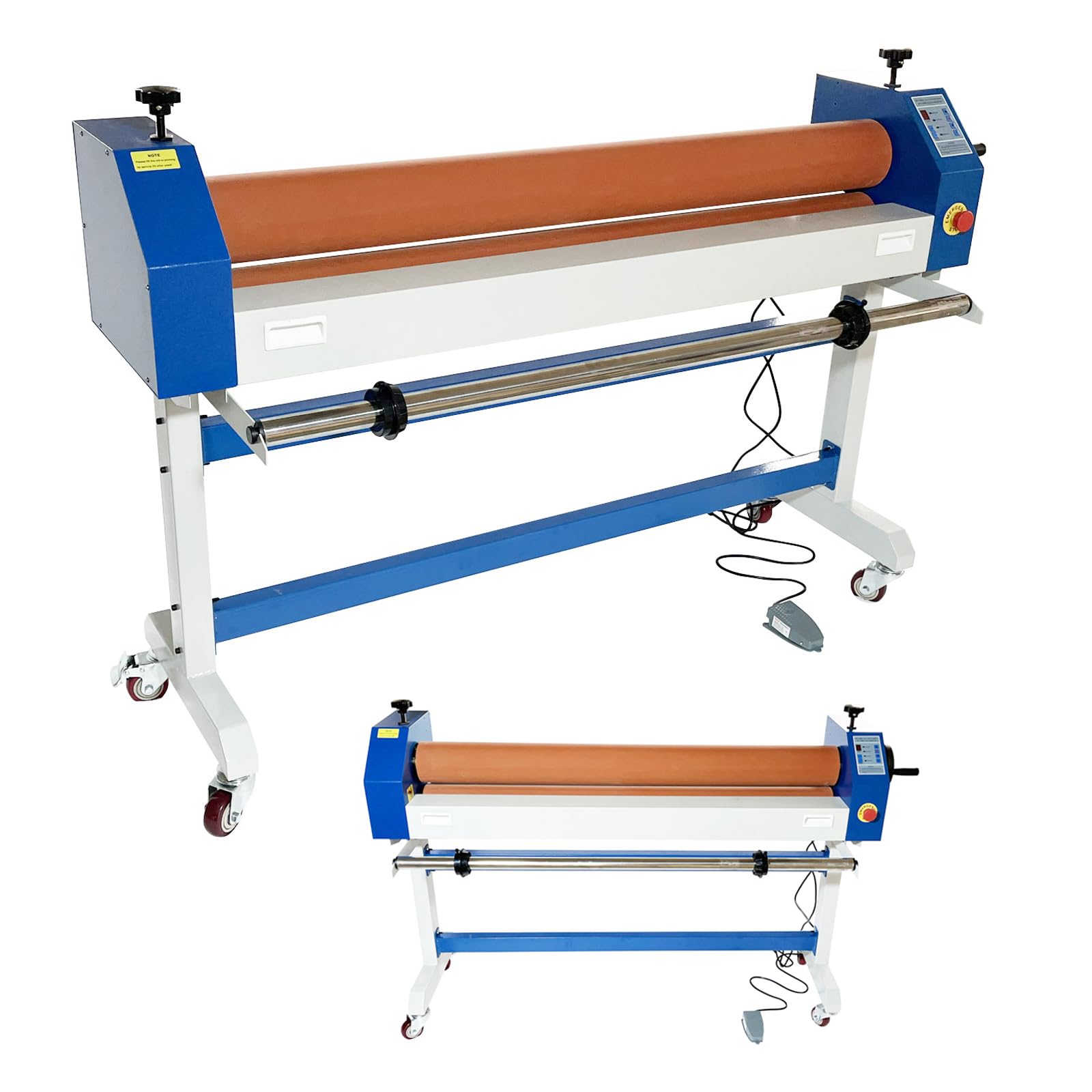 EQCOTWEA 51in Wide Format Cold Laminator Electric/Manual Dual-Use Cold Roll Laminating Machine with Soft Rubber Rollers, Max 1in Thickness for Vinyl, Photo & Poster Cold Press Lamination Machine