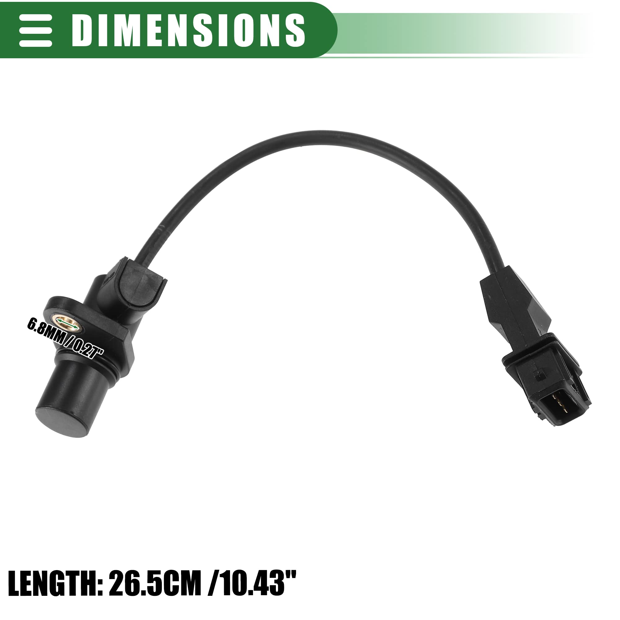 A ABSOPRO Motor Cigüeñal Posición Sensor, para Hyundai Santa Fe, ABS, Negro