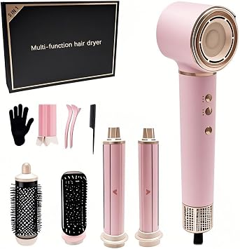 5 in 1 Hot Air Styler, Hair Dryer Brush for Fast Drying, Curling, Volumizing & Straightening, Frizz-Free & No Heat Damage for Smooth Hair & Waves, Ideal High Speed Blow Dryer for Home & Travel Use