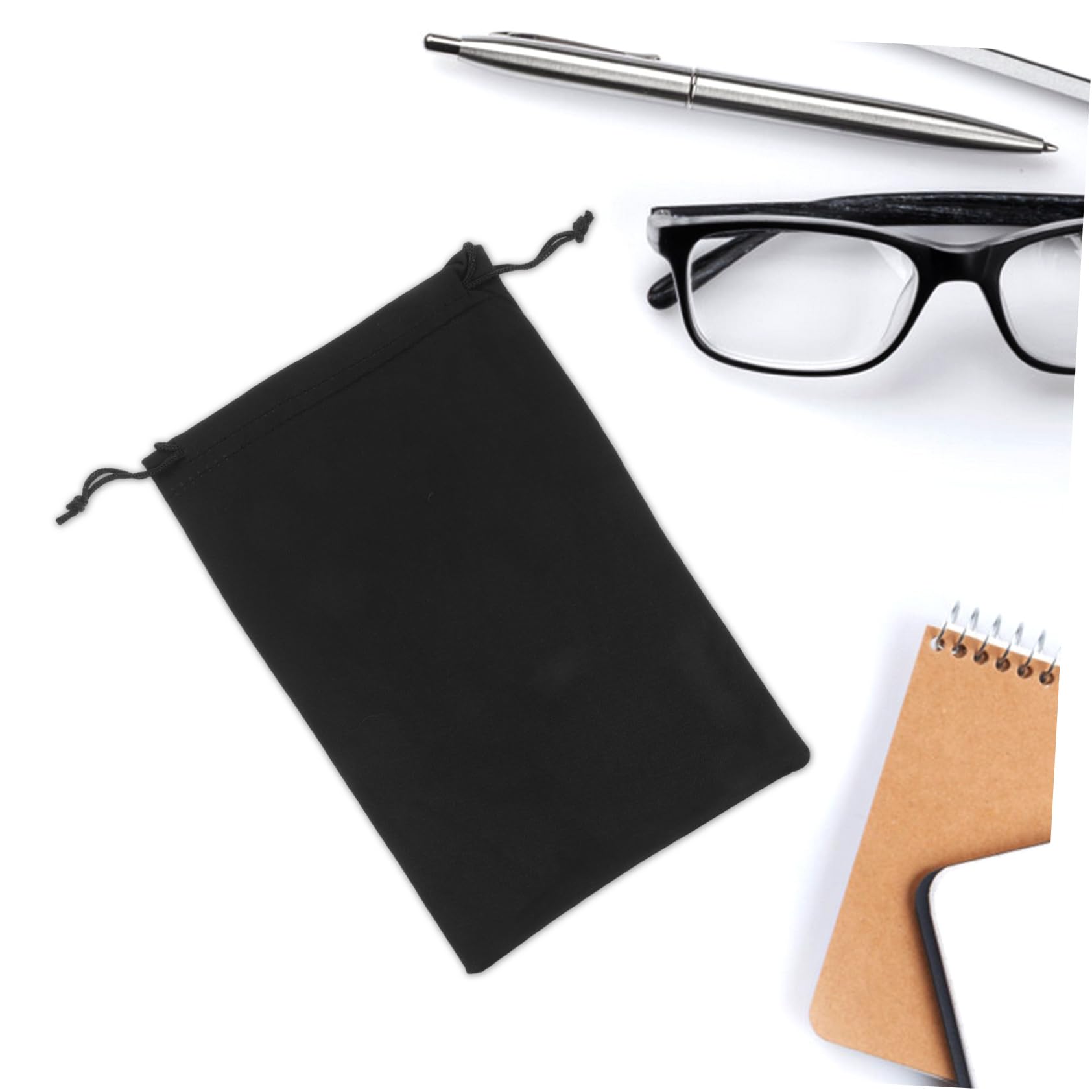 VANZACK Lot de 10 Pochettes pour Lunettes De Ski 25x14 Cm en Microfibre Noire, Étuis De Rangement Légers à Cordon De Serrage, Protection Antirayures pour Lentilles, pour Voyage Et Sports D’Hiver