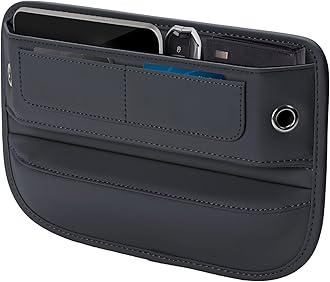 - Universal Fit Premium Leather Car Seat Gap Filler Organizer, Center Console Organizer with Card Slots for Car Suv Truck (Black, 1 Pack)