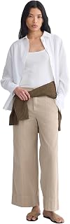 Everlane Women's Seamed Wide-Leg Pant | OCS Organic Cotton Linen Blend High-Rise Wide-Leg Trouser