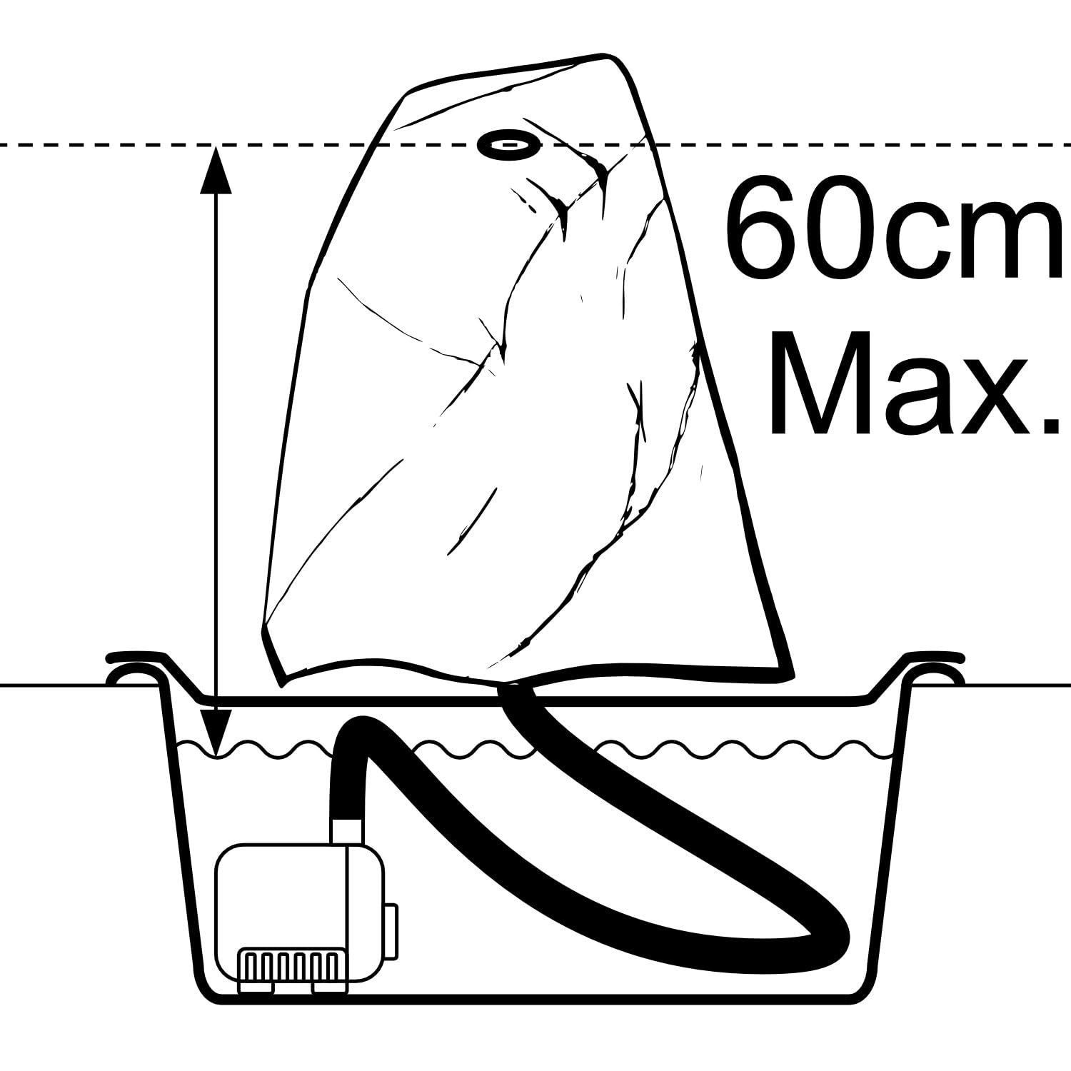CLGarden Set Springbrunnenpumpe SP1 mit 90l Becken GFK Abdeckung PE Wasserbehälter Springbrunnenbecken Gartenbrunnen DIY LED Beleuchtung 12V Pumpe