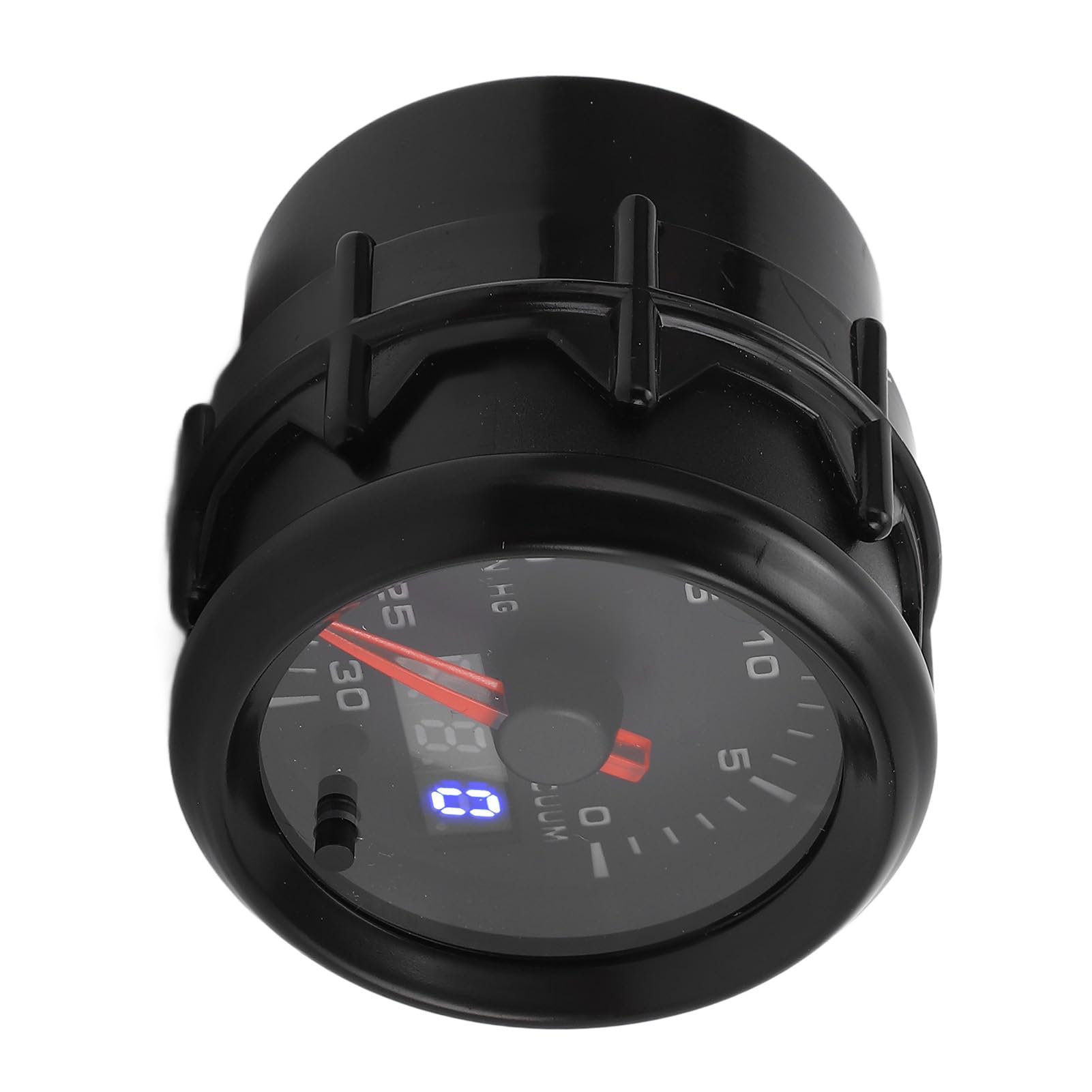 CHICIRIS Vacuometro Digitale per Auto ABS da 52 Mm, Puntatore da 0 a 30 IN.HG e Display Digitale da DC10 a 15 V per Monitoraggio e Manutenzione del Motore dei Veicoli DC12V