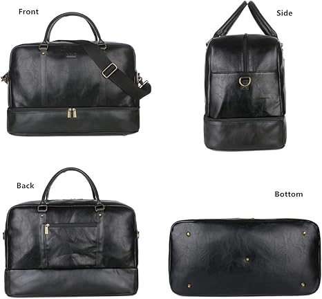 BAOSHA Faux Lederen Reistas, 50 Liter Duffeltas, Weekendtas voor Overnachting, Carry On voor Mannen en Dames, HB-15, Bruin, Oversized BAOSHA Faux Lederen Reistas, 50 Liter Duffeltas, Weekendtas voor Overnachting, Carry On voor Mannen en Dames, HB-15, Bruin, Oversized
