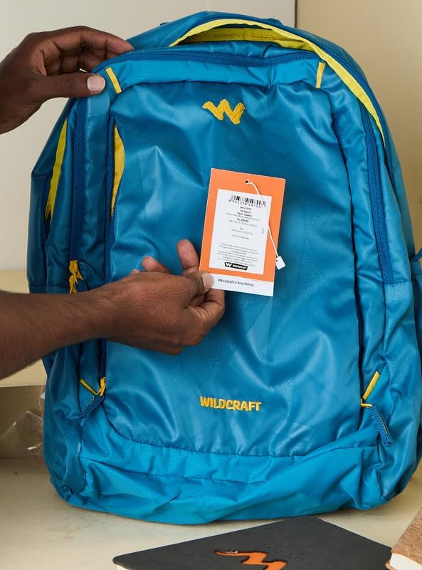 Wildcraft Evo Edge 30 Laptop Backpack for Travel, Gym, Office | Unisex Backpack with Rain cover | Bags for Mens & Womens (Blue,30L)