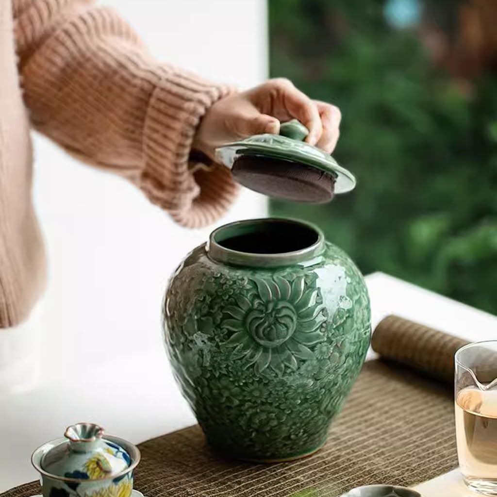 Herbata Celadon Herbata Puszka, Ceramiczna Puszka Zamknięta, Herbata Puszka Do Przechowywania, Herbata Zielona Do Użytku Domowego, Herbata Czarna, Puszka, Herbata Magazyn Kuchenny Pojemniki