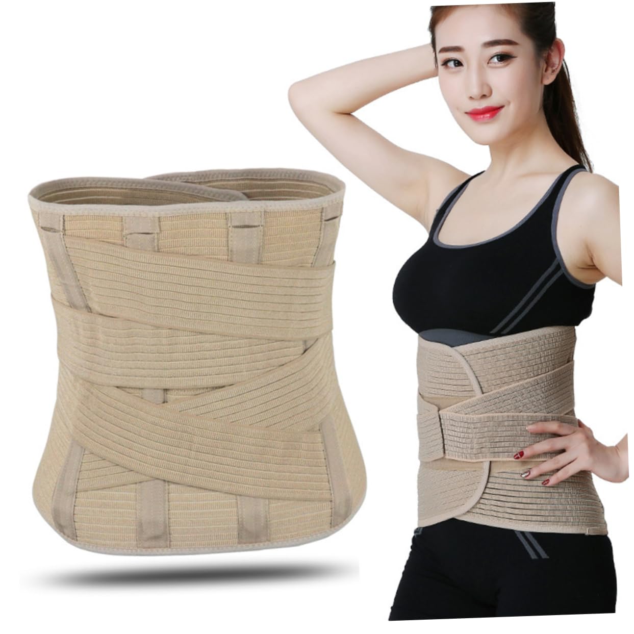 PartyKindom Fitness Waist Brace for Back Support Wear-resistant Lumbar Support Belt for Daily Use Sports Activities
