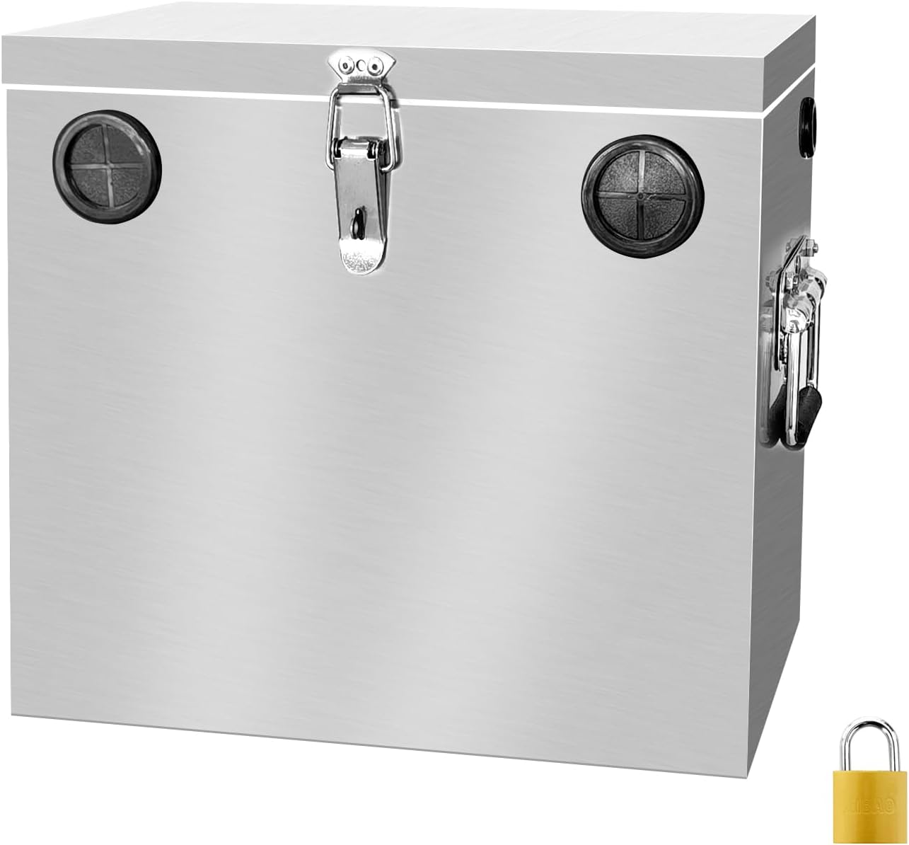 Trailer RV Marine Battery Box - 12V Waterproof Stainless Steel Battery Relocation Kit for Boat, Trolling Motor, Kayak (Group 24) 24 series