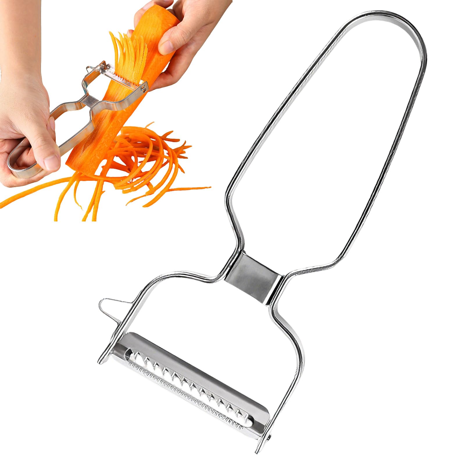 ZenithQuest SharpPeel Stainless Steel Vegetable Peeler – Super-Sharp Blade Matchstick-Sized Veg Strips