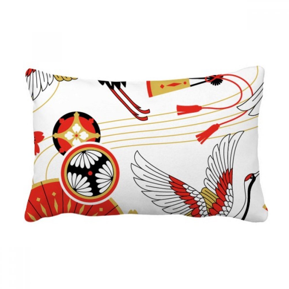 Coussin Oreiller Lombaire Grue Pliante Sakura 16x24 Pouces pour Décoration Canapé