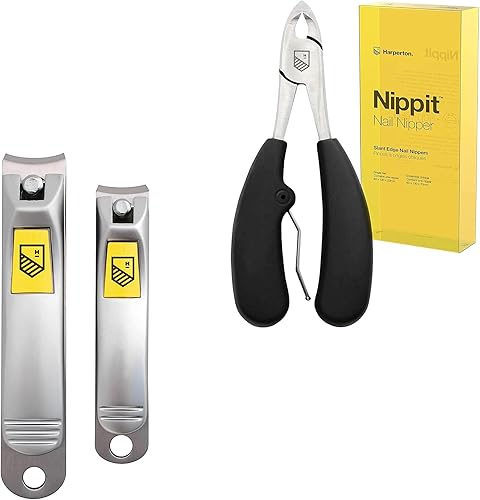 Juego de 2 cortaúñas + cortaúñas de acero inoxidable, cortaúñas profesionales para uñas gruesas