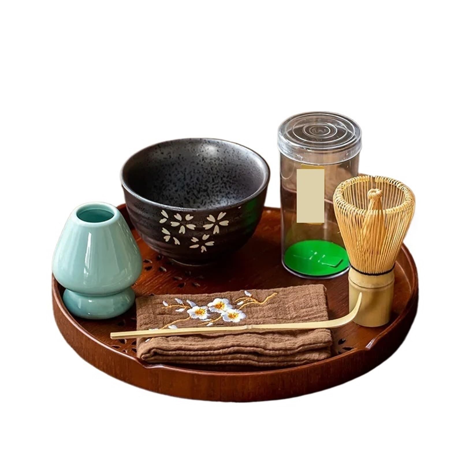Juego de Matcha Tradicional, Batidor, Cuchara, Cuenco Cerámico for, Soporte for, Té Kit Te Matcha(D)