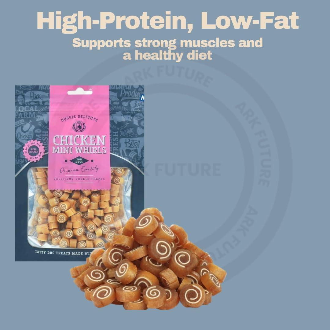 ark future Doggie Delights Dog Treats, High-Protein, Low-Fat Chicken Mini Whirls - Image 3