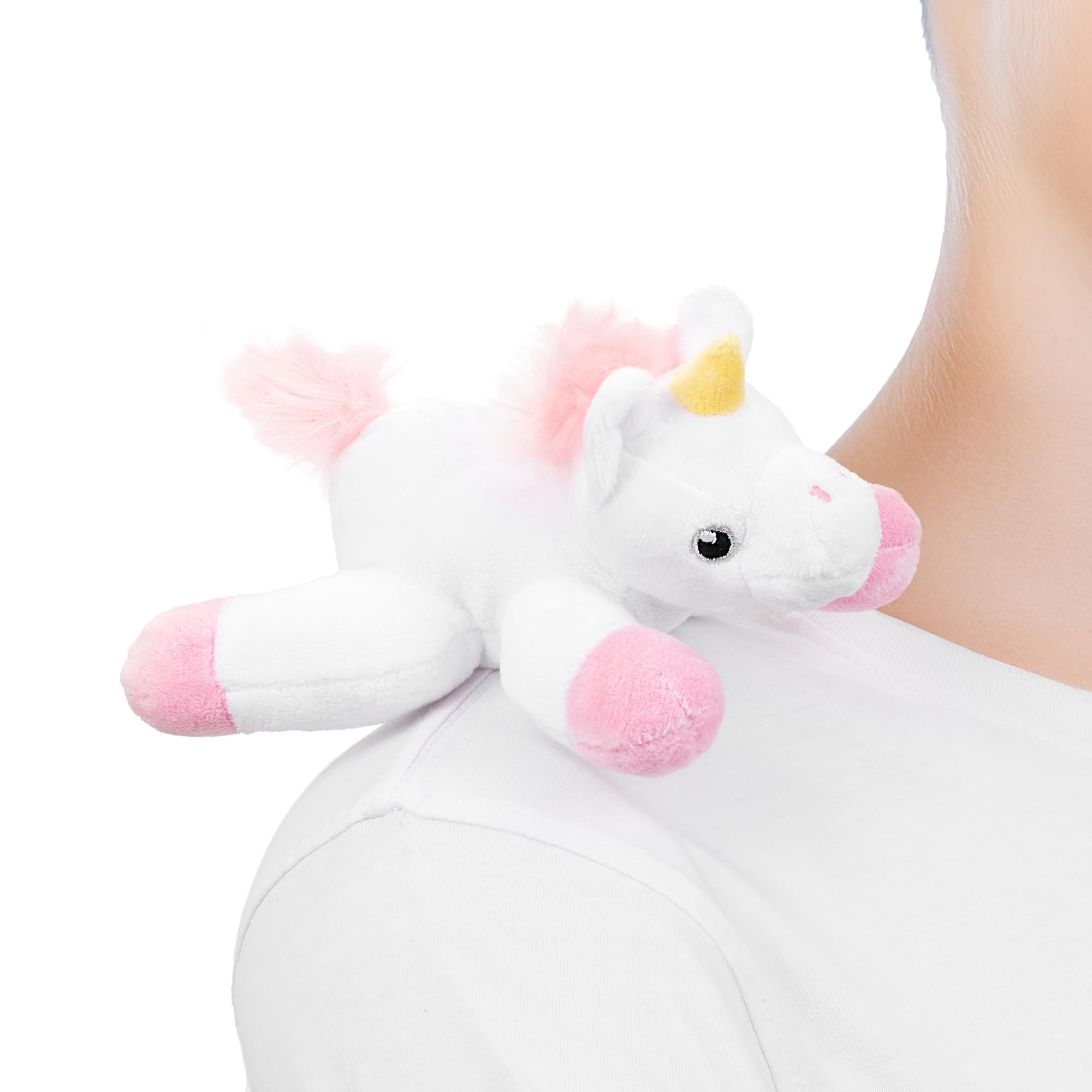 Zappi Co Shoulder Mates Unicorn Plush Magnet Stuffed Animal Toy, Fancy Dress Costume Accessories Shoulder Pals