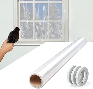Pearwow Indoor Window Shrink Film Insulation Kit,House Pack,1 Roll for Whole House,62inch x 900inch