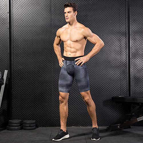 Ajcoflt 2 Pacote Homens Shorts de Compressão Ciclismo de Fitness Secagem Rápida Ginásio Treino de Co