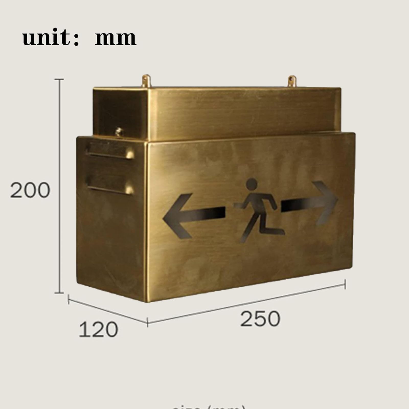 Caja de luz de salida de emergencia con estilo industrial retro, soporte superior/pared para tiendas de ropa, cafeterías y decoración del hogar
