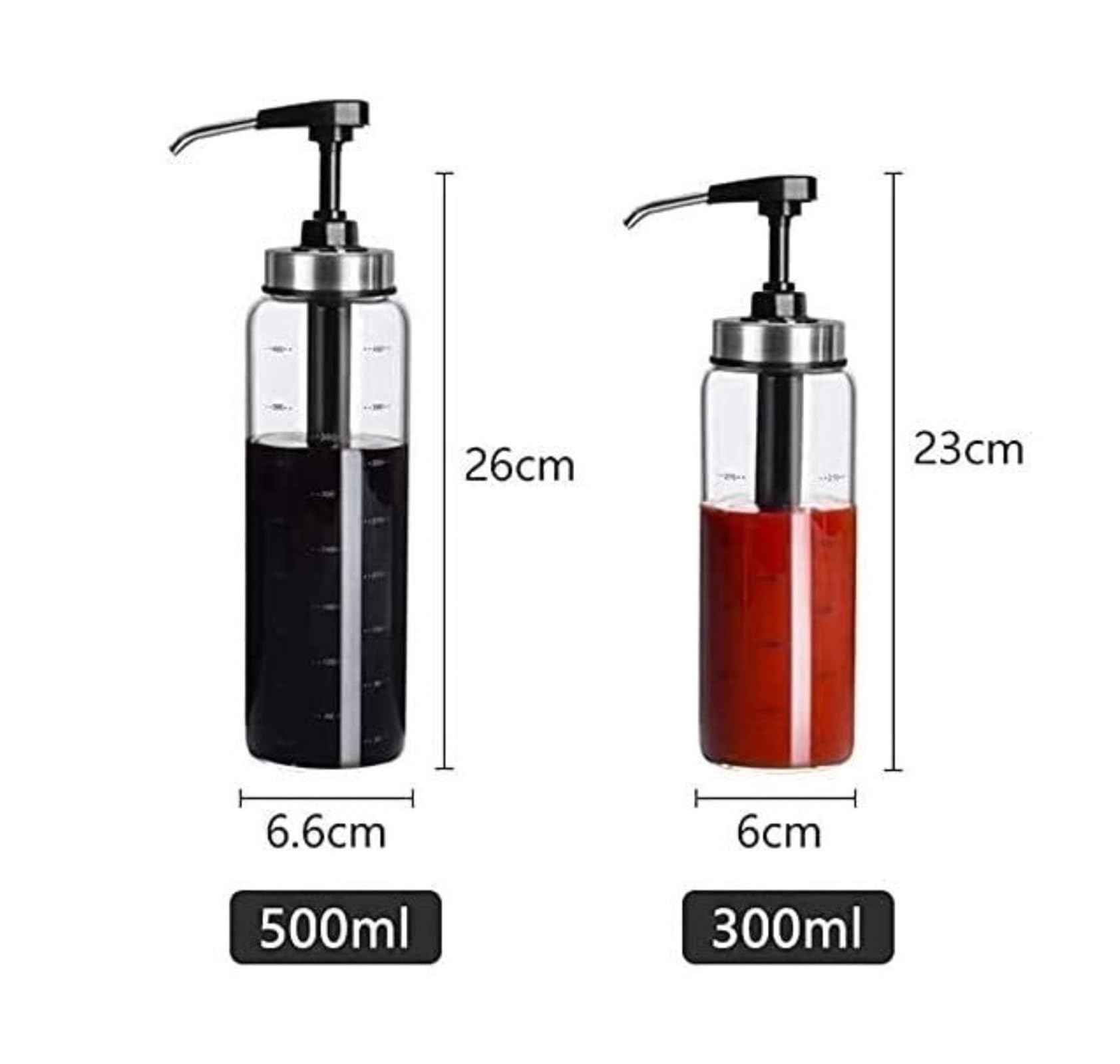 Dosatore Olio e Aceto Dosatore for Olio e aceto, spruzzatore for Olio for Set da Cucina, Pompa for Bottiglie Trasparenti in borosilicato Alto Cucinando(300ml)