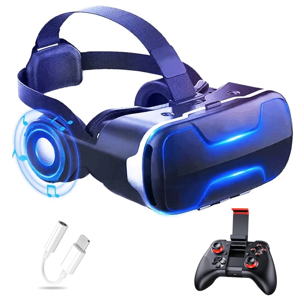 Occhiali VR, Visore Realtà Virtuale, Cuffie 3D VR Compatibile con Tutti Gli, Lente Regolabile per Film e Giochi 3D, per iPhone 13 Pro Max/13 Pro/13/12/11, per Samsung Galaxy S21, Huawei, Xiaomi