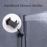 Vista 2 de AYIVG Soporte de pared de latón para baño, ajustable, de mano, con acabado negro