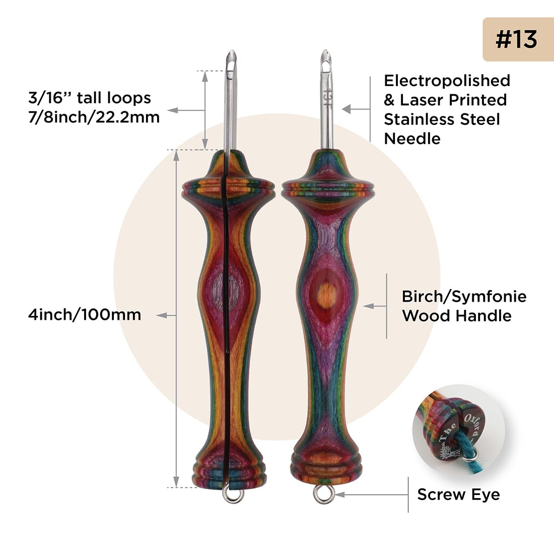 Oxford Punch needle fine Symfonie Wood 5mm - 1pc
