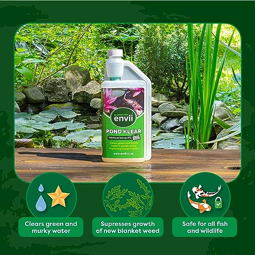 Envii Pond Klear - Natural Green Pond Water Treatment, Clears Green and Murky Water for Crystal Clear Healthy Water, Safe for all Fish and Wildlife -1L Treats 40,000 Litres - Image 2